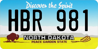 ND license plate HBR981