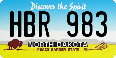 ND license plate HBR983