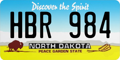 ND license plate HBR984