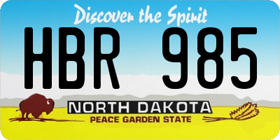 ND license plate HBR985