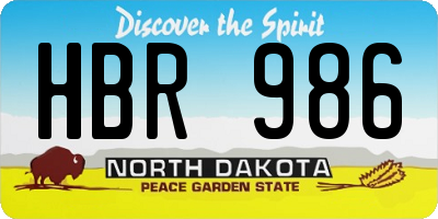 ND license plate HBR986