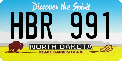 ND license plate HBR991