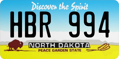 ND license plate HBR994