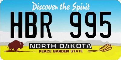 ND license plate HBR995