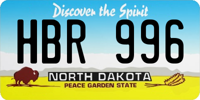 ND license plate HBR996