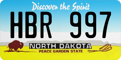 ND license plate HBR997