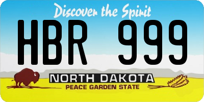 ND license plate HBR999