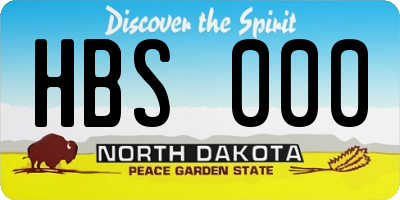 ND license plate HBS000