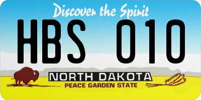 ND license plate HBS010