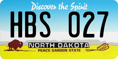 ND license plate HBS027