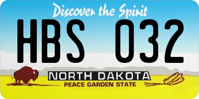 ND license plate HBS032