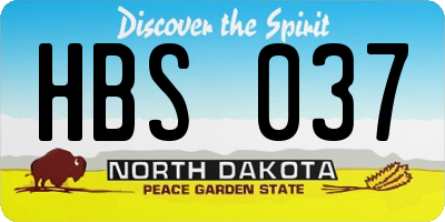 ND license plate HBS037