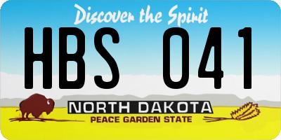 ND license plate HBS041