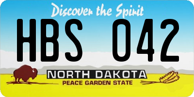 ND license plate HBS042