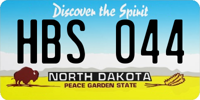 ND license plate HBS044