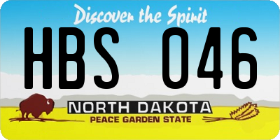 ND license plate HBS046