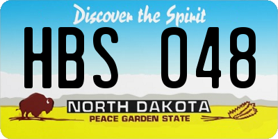 ND license plate HBS048