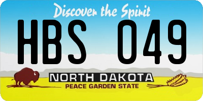 ND license plate HBS049