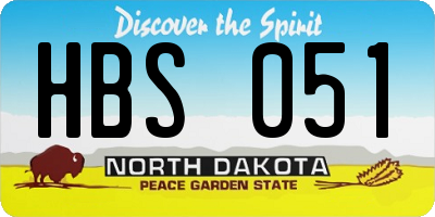 ND license plate HBS051