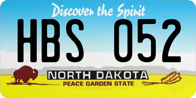 ND license plate HBS052