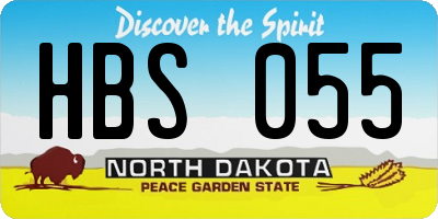 ND license plate HBS055