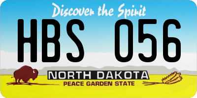 ND license plate HBS056