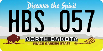 ND license plate HBS057