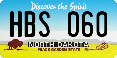 ND license plate HBS060