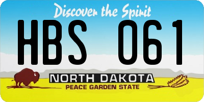 ND license plate HBS061