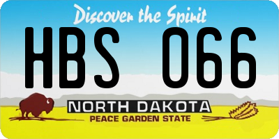 ND license plate HBS066