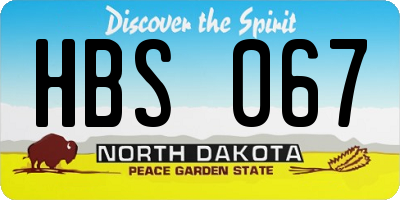 ND license plate HBS067