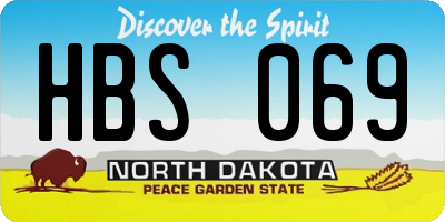 ND license plate HBS069