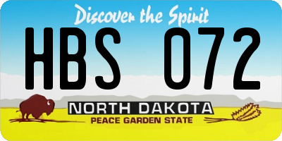 ND license plate HBS072