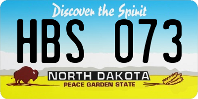 ND license plate HBS073