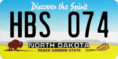 ND license plate HBS074