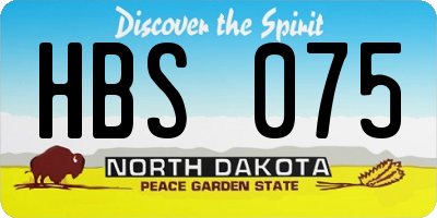 ND license plate HBS075
