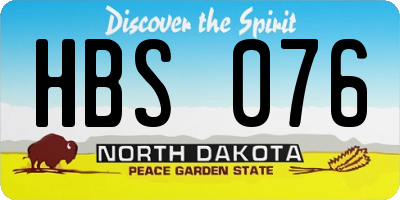 ND license plate HBS076