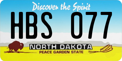 ND license plate HBS077