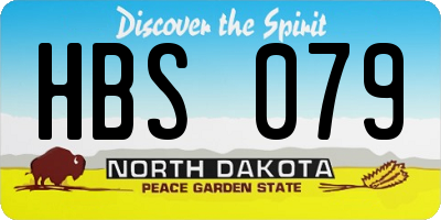 ND license plate HBS079