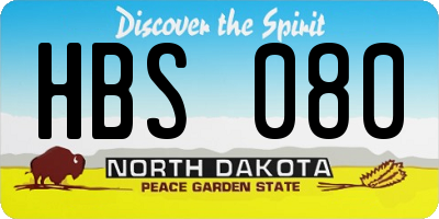 ND license plate HBS080