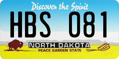 ND license plate HBS081