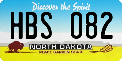 ND license plate HBS082