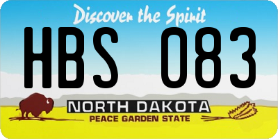 ND license plate HBS083