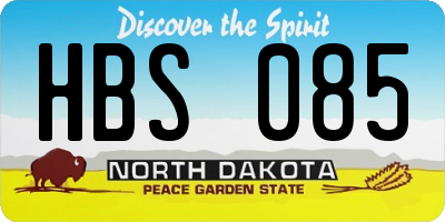 ND license plate HBS085