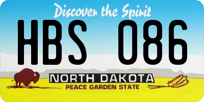 ND license plate HBS086