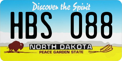 ND license plate HBS088