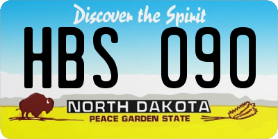 ND license plate HBS090