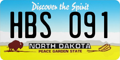 ND license plate HBS091