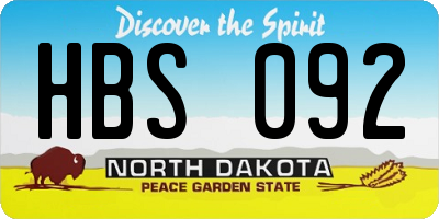 ND license plate HBS092