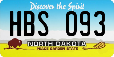 ND license plate HBS093